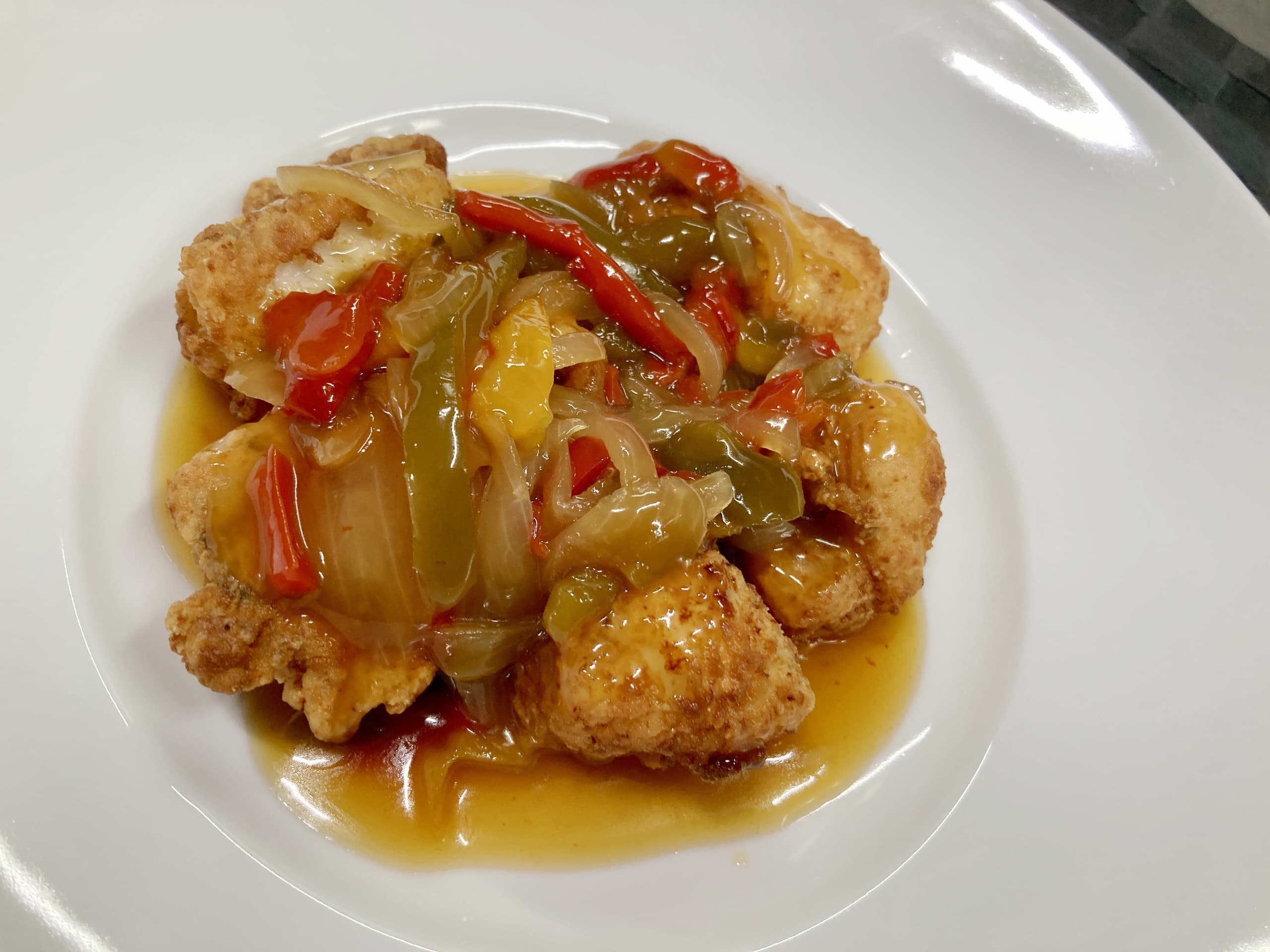 あんこうの洋風甘酢あんかけ